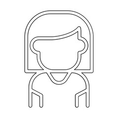 Fototapeta premium Girl icon in line style