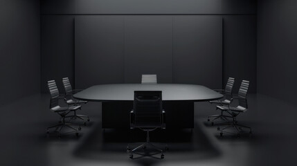 Conference table setup with mockup sign office visual presentation modern professional