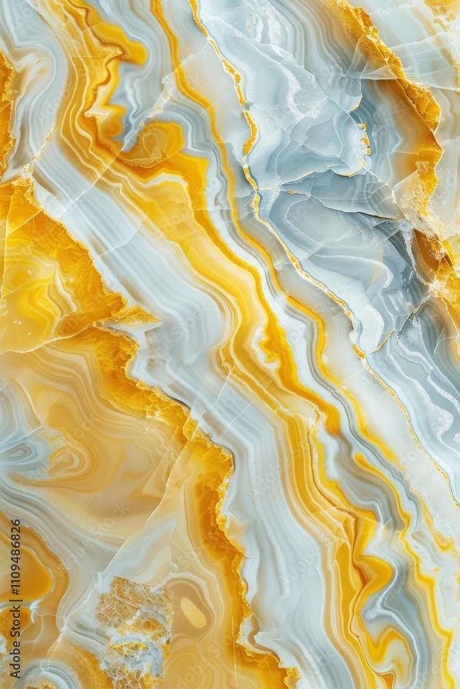 Poster blue and orange marble texture with wavy patterns and color variations