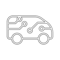 Naklejka premium Smart car icon in line style