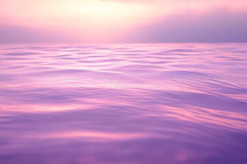 Fototapeta premium Rippling water with a soft glow, reflecting serene pink hues of sunset, calm atmosphere, subtle waves, peaceful mood, medium close-up 1