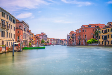 Grand Canal view in Venice in San Marcuola Casino. Long exposure.