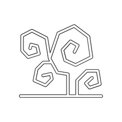 Spooky tree icon in line style