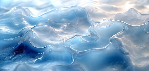Obraz premium icy blue abstract waves with soft white highlights