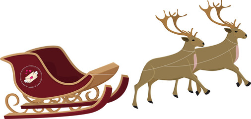 sled reindeer for santa claus for decorate festival cristmas illustration design