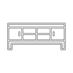 TV cabinet icon in line style