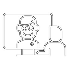 Online Doctor icon in line style