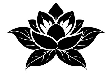 Flower Blossom vector silhouette black design white background