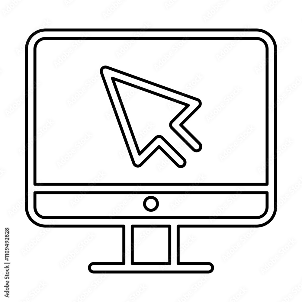 Poster computer icon in line style