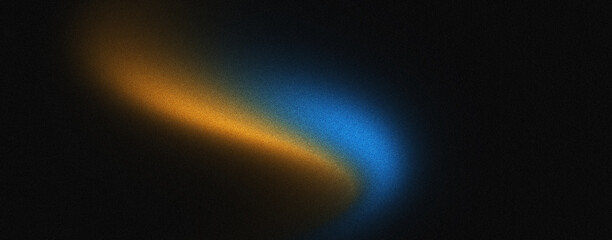 Grainy blue orange and black background abstract gradient wave shape with noise texture poster header banner wallpaper and cover design