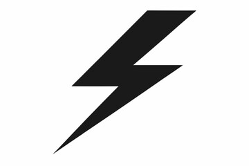Lightning Bolt vector silhouette black design white background