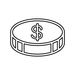 Coin icon in line style