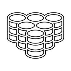 Coin icon in line style