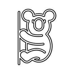 Koala icon in line style