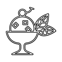 Mango ice cream icon in line style