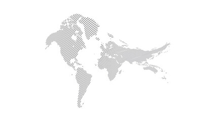 World map halftone. Made for world news and articles. Grey circles on white background.