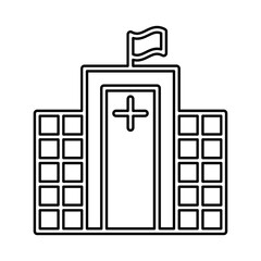 Hospital icon in line style