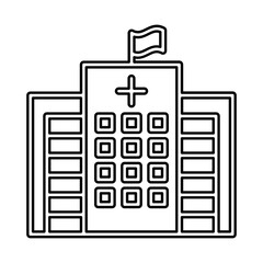 Hospital icon in line style
