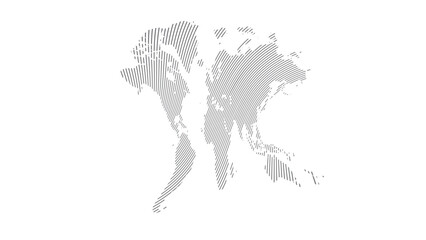 World map halftone. Made for world news and articles. Grey circles on white background.