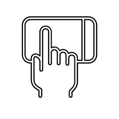 Touch screen icon in line style