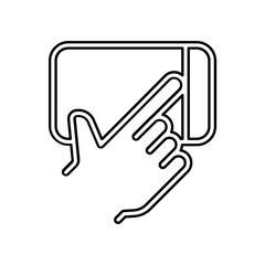Touch screen icon in line style