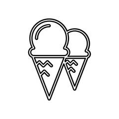 Ice cream icon in line style