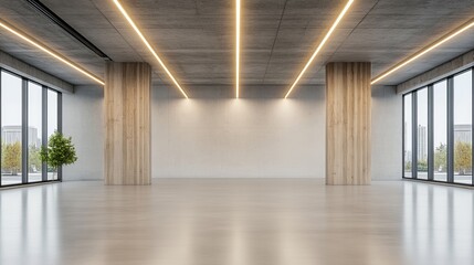 A room with a ceiling that is lit up with yellow lights