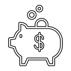 Saving icon in line style