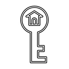 House key icon in line style