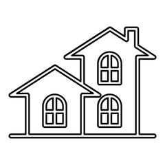 Mansion icon in line style