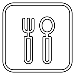 Online food delivery icon in line style