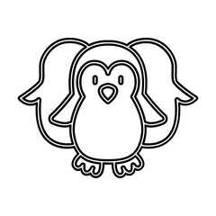 Penguin icon in line style