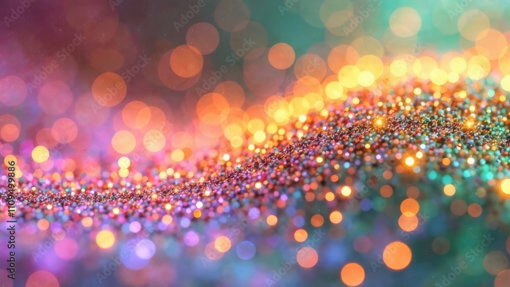 Poster vibrant multicolored bokeh with abstract glittering lights