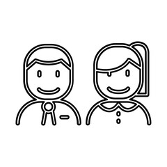 Toilet sign icon in line style