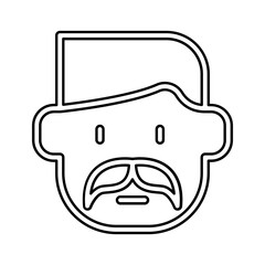 Mustache icon in line style