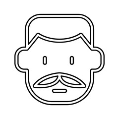 Mustache icon in line style