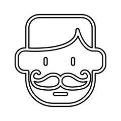 Mustache icon in line style