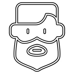 Beard icon in line style