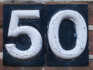 Nummer Zahl Ziffer 50 für Geburtstag oder Jubiläum