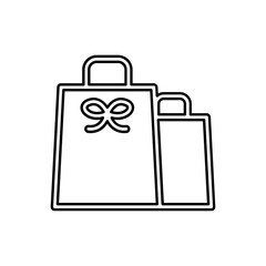 Shopping bag icon in line style