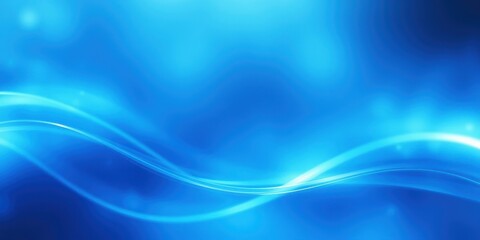 Abstract Blue Background with Glowing Lines and Soft Bokeh