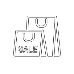 Shopping bag icon in line style