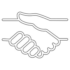 Shake hands icon in line style