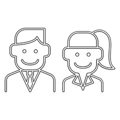 Toilet sign icon in line style