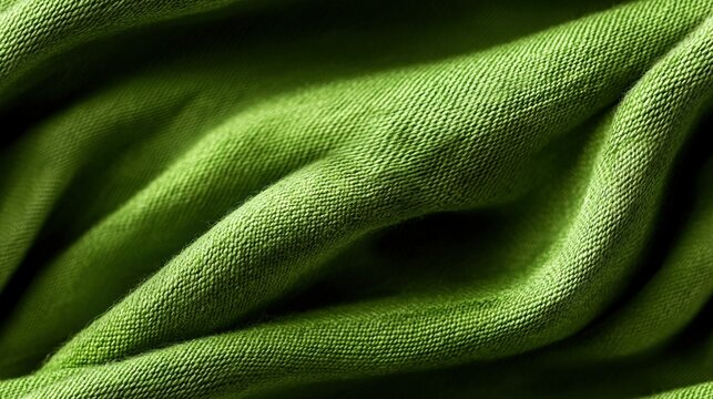   A close-up of a green cloth with a small amount of fabric on the bottom, and a small amount of fabric on the bottom of the cloth