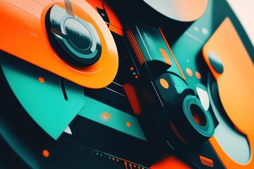 Abstract design featuring vibrant colors and geometric shapes for visual impact.