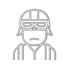 Paratrooper icon in line style