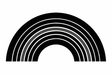 Obraz premium Rainbow vector silhouette black design white background