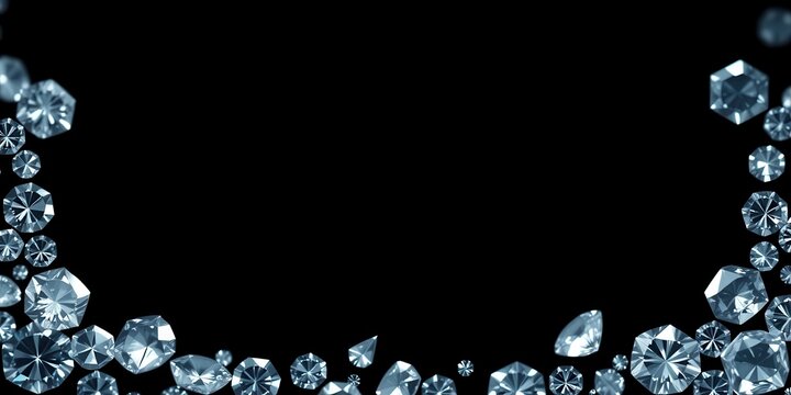 A luxurious border of sparkling diamonds against a dark background, creating an elegant and sophisticated visual