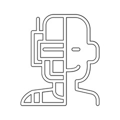 Cyborg icon in line style